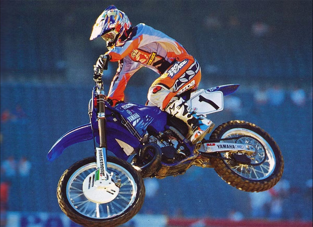 Jeremy McGrath on Yamaha motorcycle with Bridgestone tyres