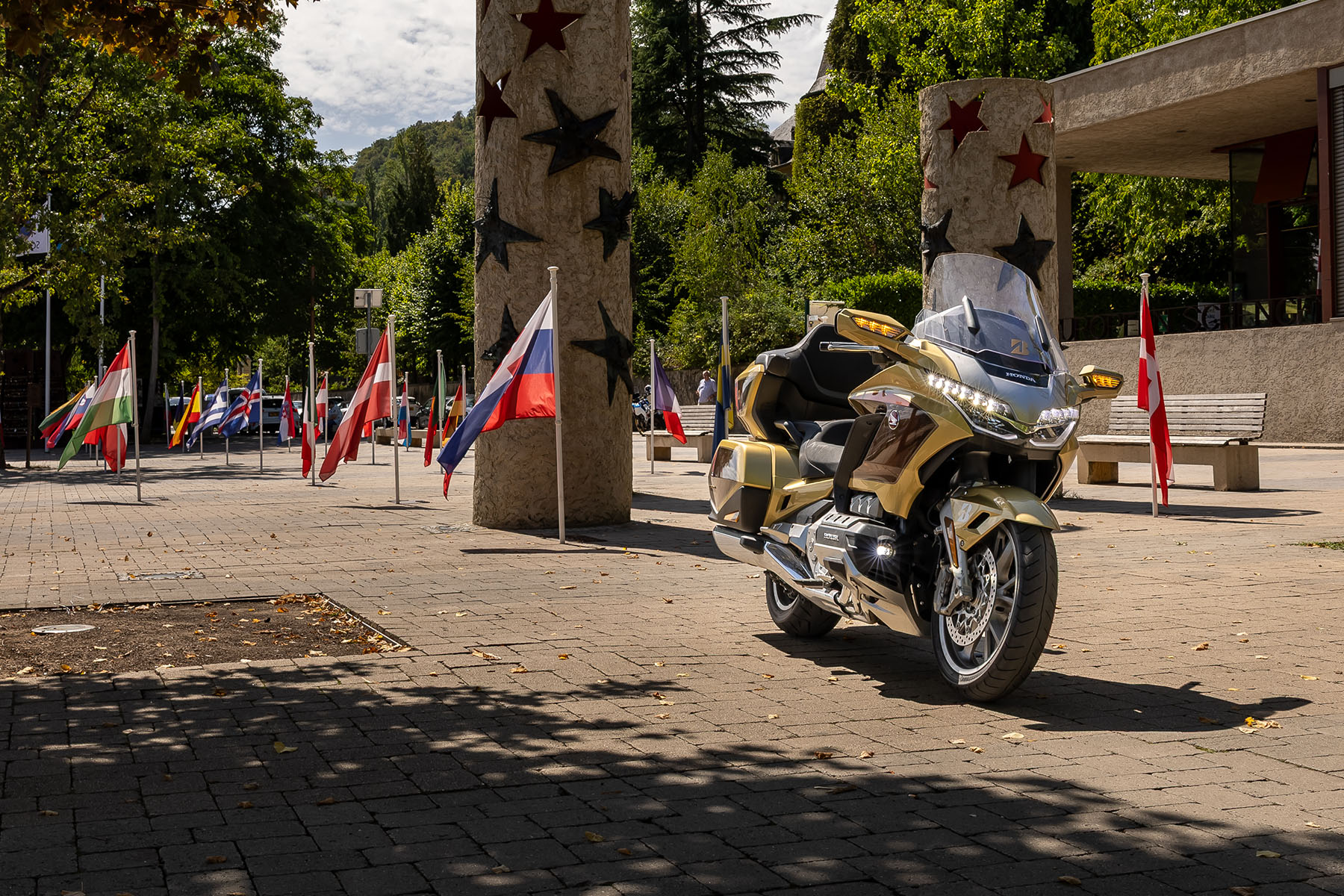Honda GoldWing on the final stretch home through Luxembourg and Belgium